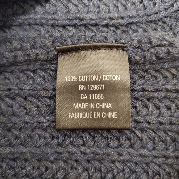 NEW 360 Swester Italian Yarn Navy Blue Chunky Knit Turtleneck Sweater - Picture 6 of 6